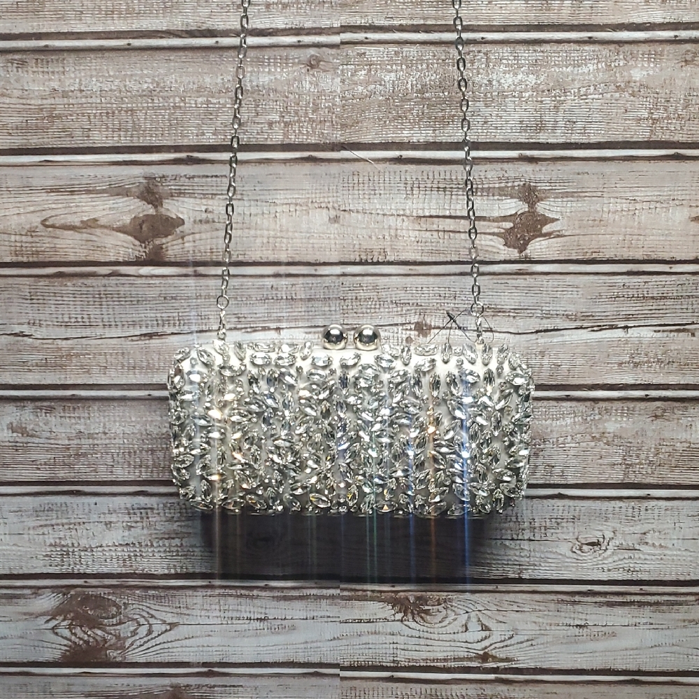 INC International Concepts Metallic Silver Clutch